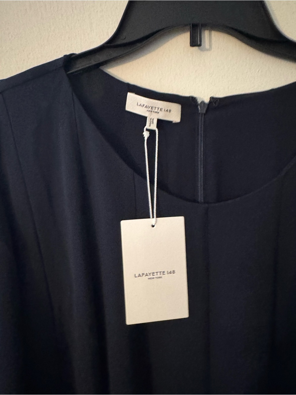 Lafayette 168 Black Pleated Short Sleeve Dress - Picture 3 of 5